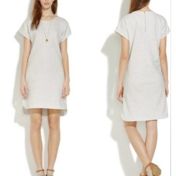 Madewell Dresses & Skirts - Madewell Sketchpoint Tee Shirt Dress in Stripe Zip Back Short Sleeve‎ Sz XS Gray